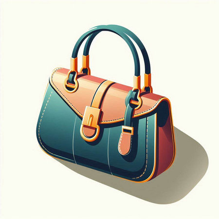 Vector illustration of a woman's handbag on a white background.のイラスト素材