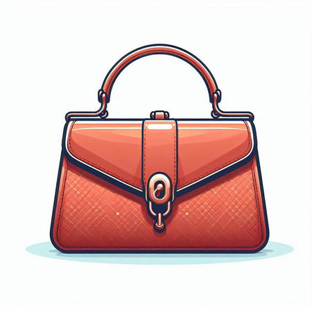 Illustration of a woman's handbag on a white background.のイラスト素材