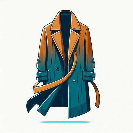 Men's coat. Vector illustration of a man in a coat.のイラスト素材