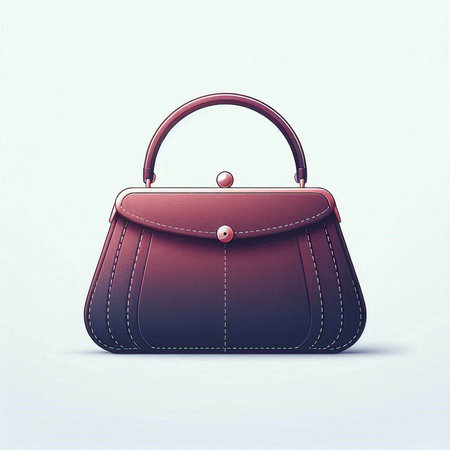 Women's leather handbag on a light background. Vector illustration.のイラスト素材