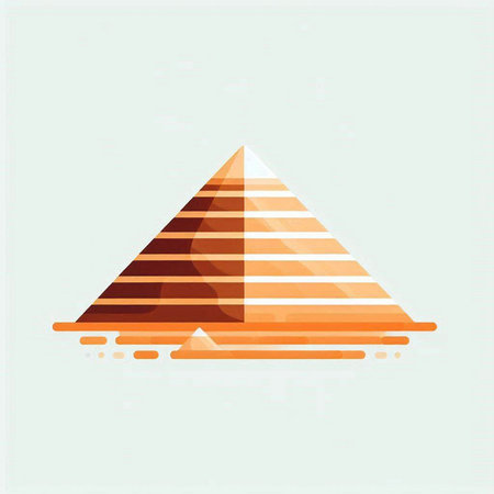 Pyramid of Egypt. Vector illustration in flat style. Eps 10のイラスト素材