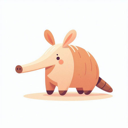 Cute cartoon armadillo isolated on white background. Vector illustration.のイラスト素材