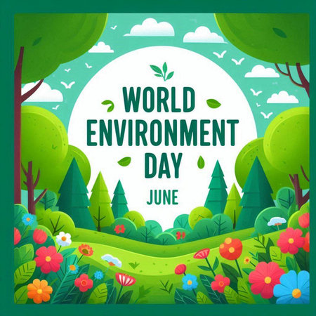 World Environment Day banner design template. Vector Illustration of World Environment Day background.のイラスト素材