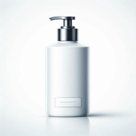 White cosmetic bottle isolated on a white background. 3d illustration.のイラスト素材