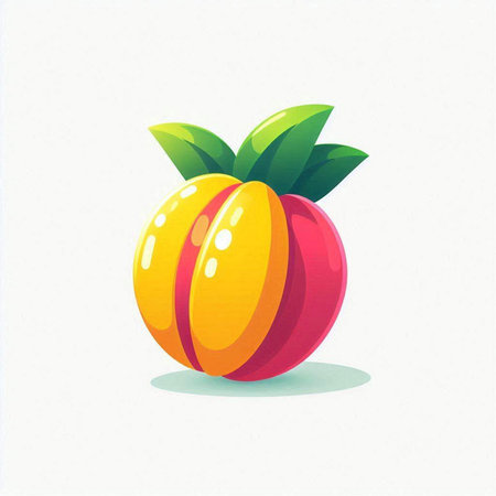 peach fruit isolated on white background. vector illustration. eps 10のイラスト素材