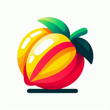 Colorful fruit icon isolated on a white background. Vector illustration.のイラスト素材