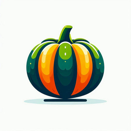 pumpkin isolated on white background. vector illustration in flat styleのイラスト素材