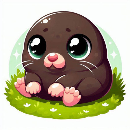 Cute baby seal on grass isolated on white background. Vector illustration.のイラスト素材