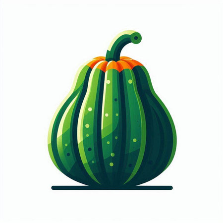 Pumpkin on a white background. Vector illustration in flat style.のイラスト素材