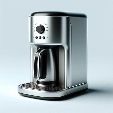 Modern coffee machine on a white background. 3d rendering. Computer digital drawing.のイラスト素材