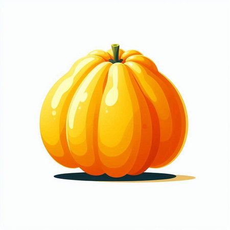 Pumpkin isolated on a white background. Vector illustration in cartoon style.のイラスト素材