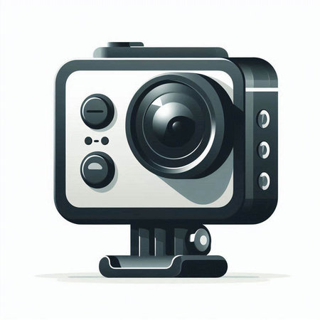 Digital camera on a white background. Vector illustration. Eps 10.のイラスト素材