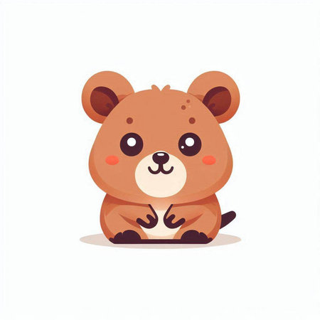 Cute cartoon bear. Vector illustration isolated on a white background.のイラスト素材
