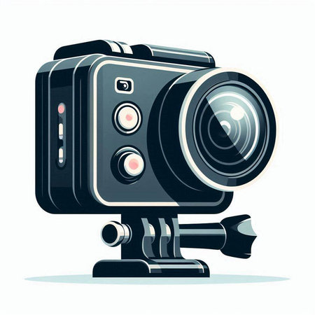 Vector illustration of a retro camera on a white background. Isolated object.のイラスト素材