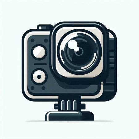 Retro camera isolated on white background. Vector illustration in cartoon style.のイラスト素材