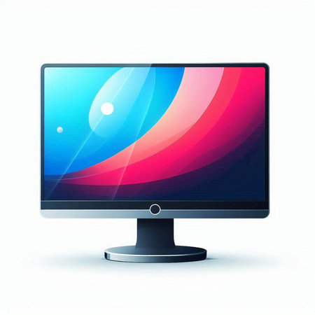 Computer monitor on white background. Vector Illustration. Eps 10.のイラスト素材