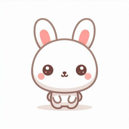 Cute cartoon bunny isolated on a white background. Vector illustration.のイラスト素材
