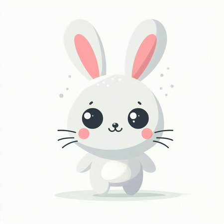 Cute cartoon bunny. Vector illustration isolated on a white background.のイラスト素材