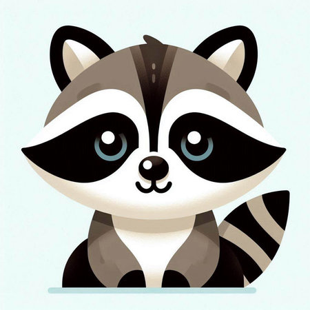 Cartoon raccoon vector illustration. Cute raccoon face.のイラスト素材