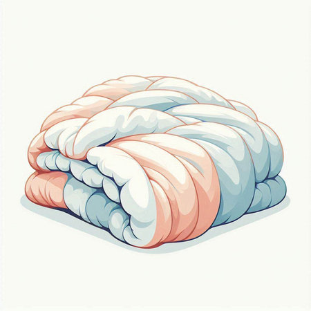 Illustration of a stack of warm towels on a white background.のイラスト素材