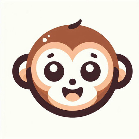 cute monkey face on white background, vector illustration eps10のイラスト素材
