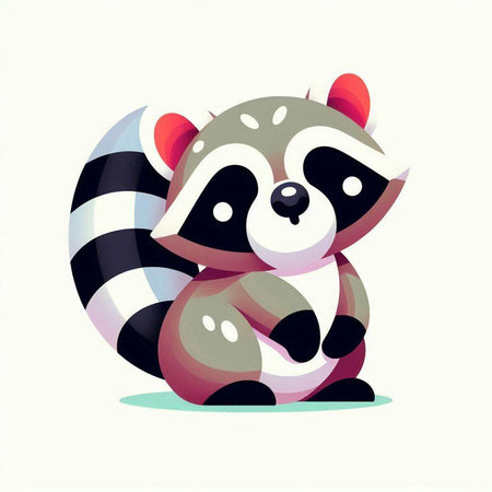 Cute raccoon. Vector illustration of a cute raccoon.のイラスト素材