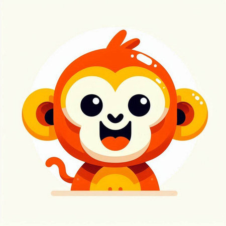 Cute cartoon monkey. Vector illustration of a funny monkey. Cute animal.のイラスト素材
