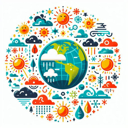 Global warming and climate change concept. Vector illustration of global warming.のイラスト素材