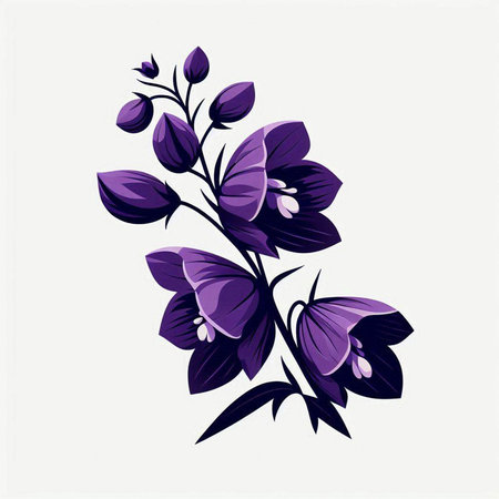 Illustration of violet flowers on a white background. EPS 10 vector file includedのイラスト素材