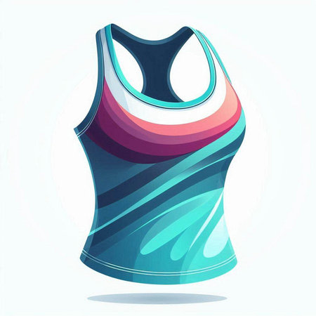 Illustration of a colorful tank top on a white background - vectorのイラスト素材