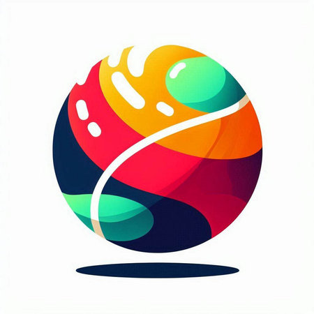 abstract colorful sphere on a white background, vector art illustration.のイラスト素材