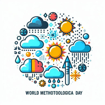 World Meteorology Day concept. Vector illustration in flat linear style.のイラスト素材