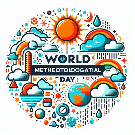 World meteorology day banner. Vector illustration of World meteorology day.のイラスト素材