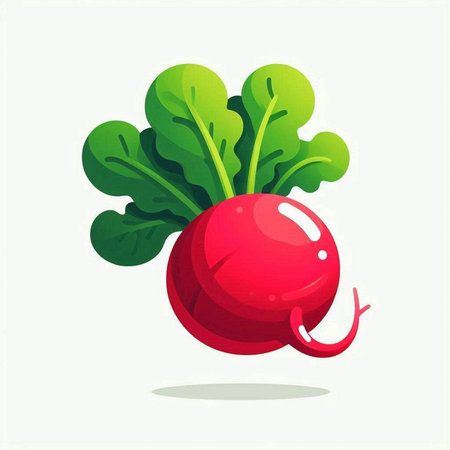 Radish. Vector illustration. Isolated on a white background.のイラスト素材