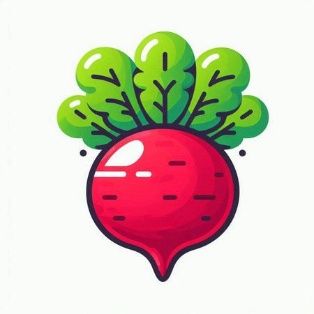 Beetroot icon. Vector illustration of a radish isolated on white background.のイラスト素材