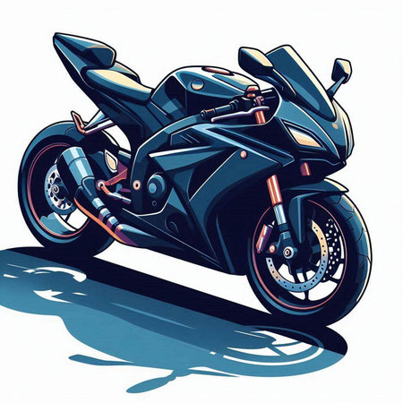 motorcycle vector illustration isolated on white background. Side view.のイラスト素材