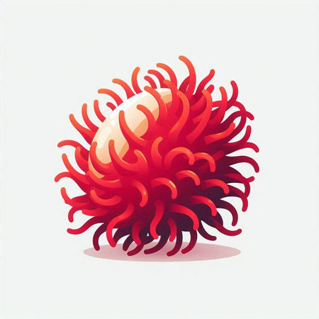 Illustration of a red anemone isolated on a white backgroundのイラスト素材