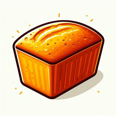 Illustration of a loaf of bread on a white background, vectorのイラスト素材