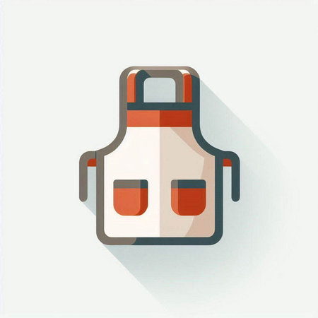Apron icon, vector illustration. Flat design style with long shadowのイラスト素材