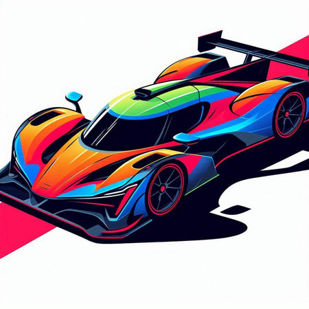 sport car on racing track, color vector art illustration eps10のイラスト素材