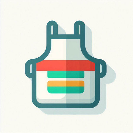 Kitchen apron vector icon. Kitchen apron flat icon.のイラスト素材