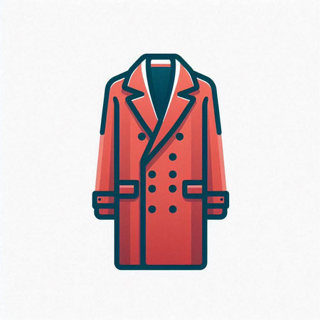 Red coat isolated on a white background. Vector illustration. Eps 10.のイラスト素材