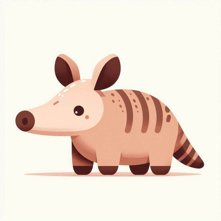 Cute little armadillo on white background. Vector illustration.のイラスト素材