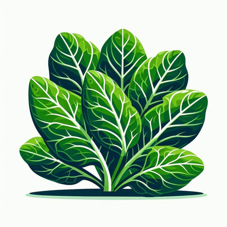 Vector illustration of fresh green chard leaves isolated on white background.のイラスト素材