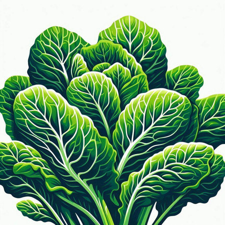 Bunch of fresh chinese cabbage on white background. Vector illustration.のイラスト素材