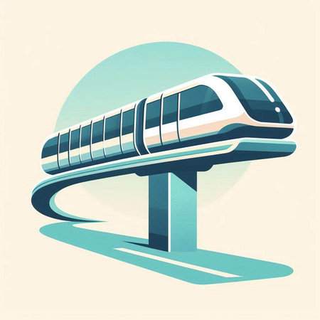 High-speed train on a high-speed road. Vector illustrationのイラスト素材