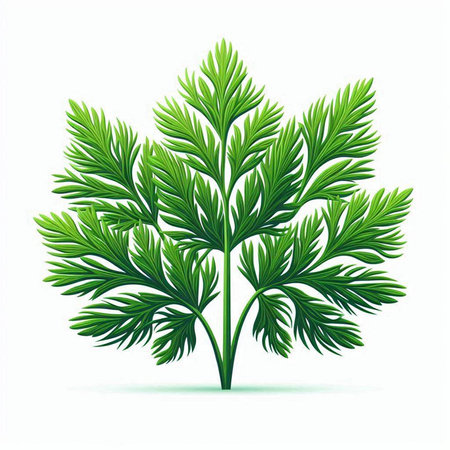 Parsley vector illustration isolated on white background. Fresh green leaves.のイラスト素材