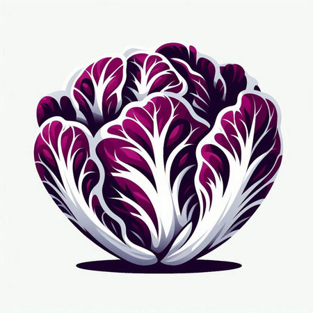Purple Chinese cabbage. Vector illustration on white background for your designのイラスト素材