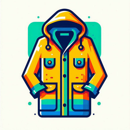 Raincoat vector icon. Multicolored illustration of raincoat.のイラスト素材