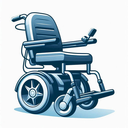 Wheelchair for disabled person on a white background. 3d renderingのイラスト素材